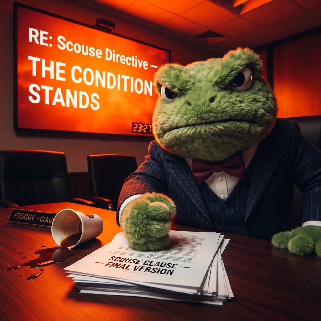 Froggy doubling down at his desk