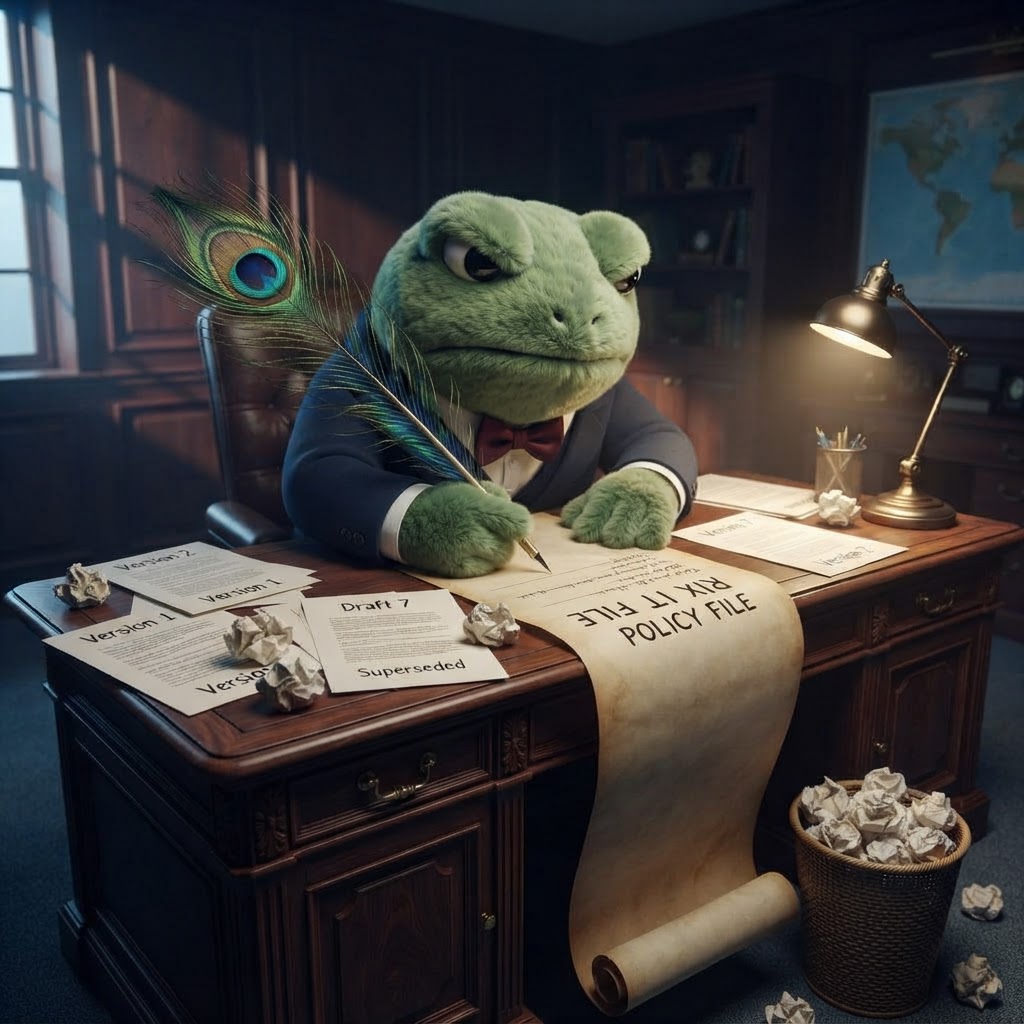 Froggy writing the policy file