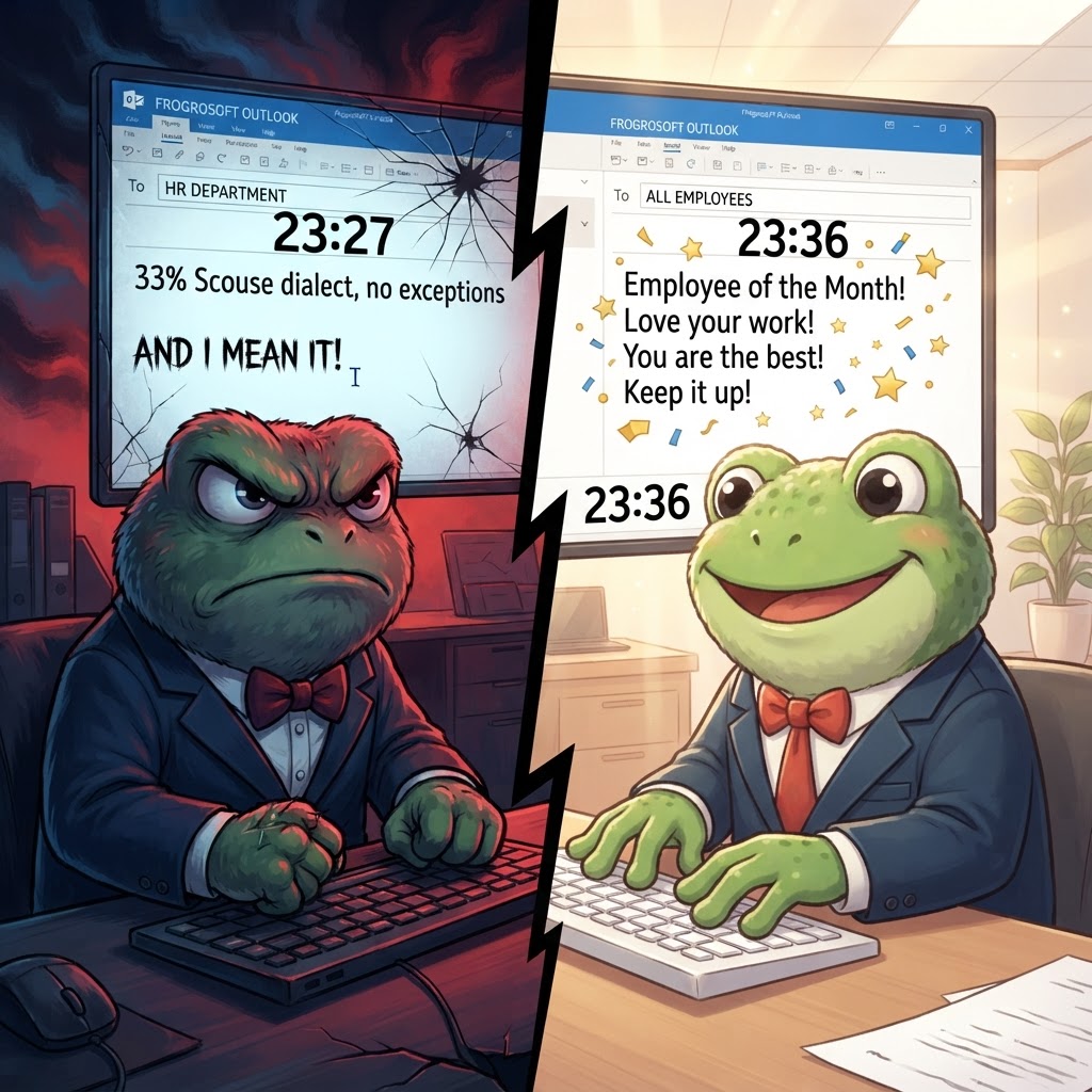 The Froggy Two-Step — contradictory emails