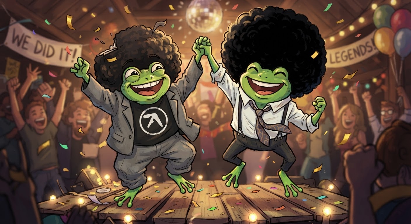 Froggy wearing a ridiculous Scouse wig