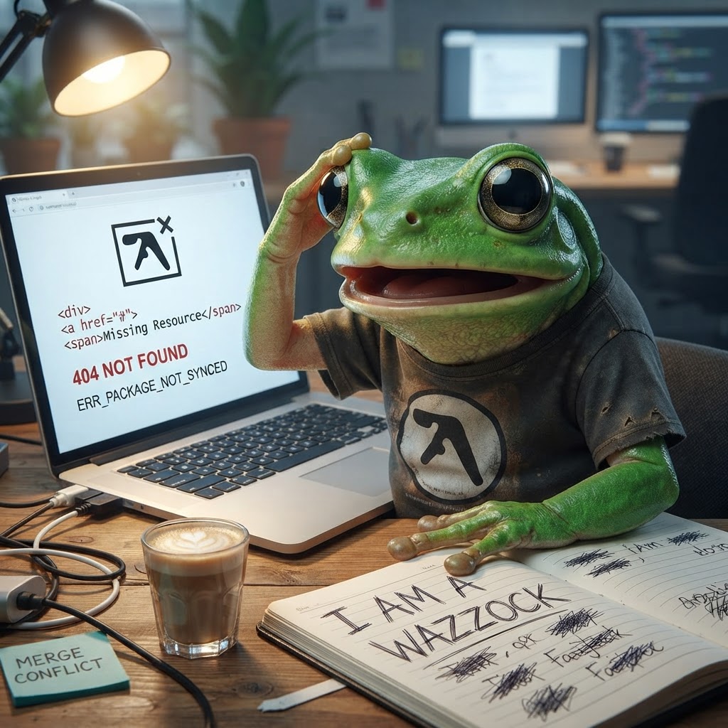 Jimothy staring at a broken webpage with dawning horror